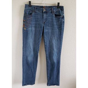 KUT From The Kloth Woman Size 8 Catherine Boyfriend Embroidered Straight Leg